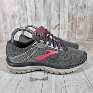 Brooks Adrenaline GTS 18 Womens Grey Pink Stability Running Shoes 1202681B079 7B